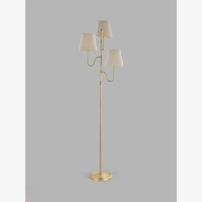 John Lewis John Lewis Tristan 3 Arm Floor Lamp, Matte Antique Brass