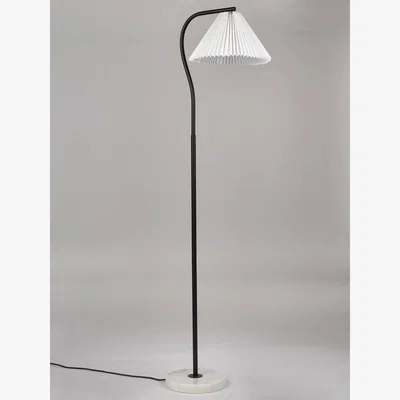 John Lewis John Lewis Marble Pleat Floor Lamp, Matt Black