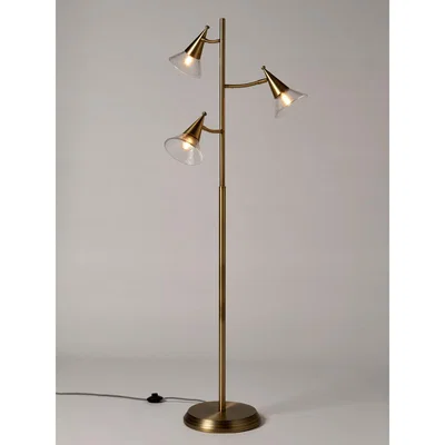 John Lewis John Lewis & Partners Trumpet Floor Lamp, Antique Brass