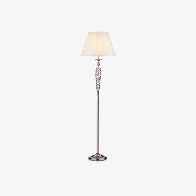 Knees Dar Lighting SIA4946 Siam Floor Lamp Complete With Shade Satin Chrome