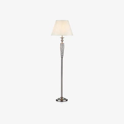 Knees Dar Lighting SIA4946 Siam Floor Lamp Complete With Shade Satin Chrome