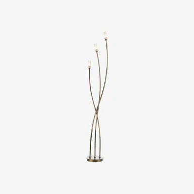 Knees Dar Lighting MOR4975 Morgan 3 Light Floor Lamp Antique Brass