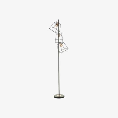 Knees dar lighting TOW4922 Tower 3 Light Floor Lamp - Matt Black Copper