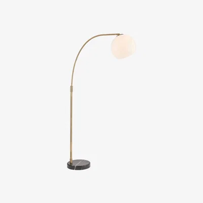 Knees Alvear 1 Light Floor Lamp - Antique brass