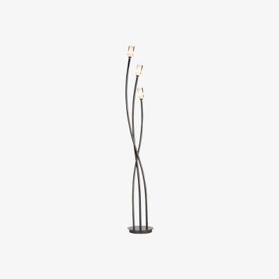 Knees Dar Lighting MOR4967 Morgan 3 Light Floor Lamp Black Chrome