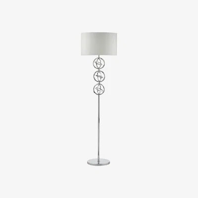 Knees Dar Lighting INN4950 Innsbruck Floor Lamp Polished Chrome Complete With Ivory Shade