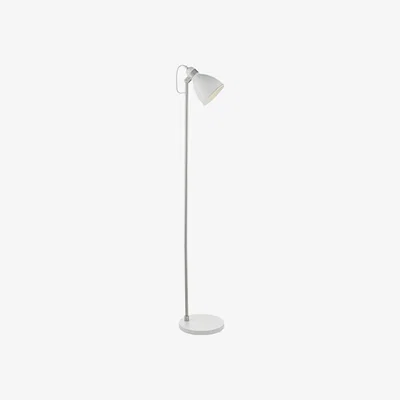 Knees Dar Lighting FRE4902 Frederick Floor Lamp White and Satin Chrome