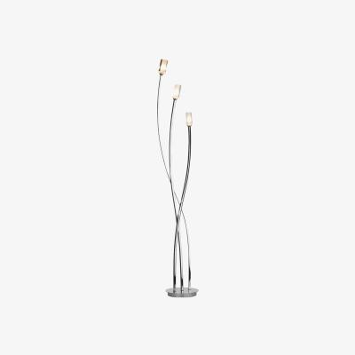 Knees Dar Lighting MOR4950 Morgan 3 Light Floor Lamp Polished Chrome