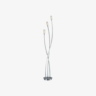 Knees Dar Lighting MOR4946 Morgan 3 Light Floor Lamp Satin Chrome