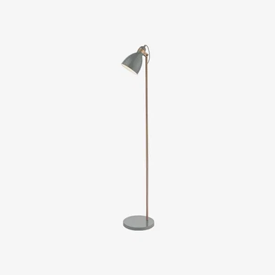 Knees Dar Lighting FRE4939 Frederick Floor Lamp Grey and Copper