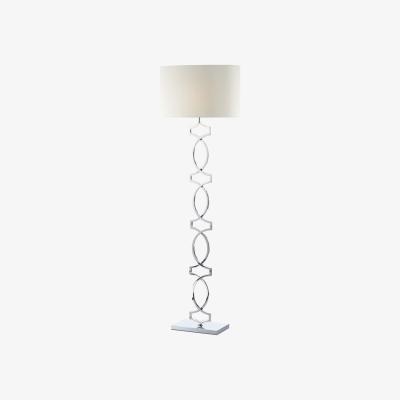 Knees Dar Lighting DON4950 Donovan Floor Lamp Polished Chrome Complete With Shade