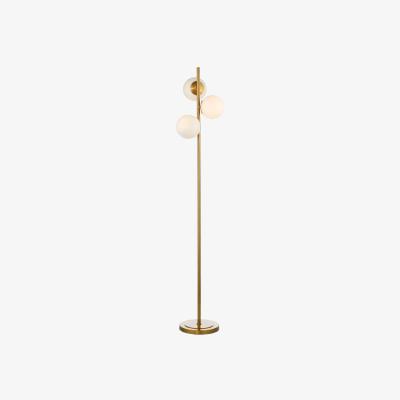 Knees dar lighting BOM4935 Bombazine 3 Light Floor Lamp - Natural Brass
