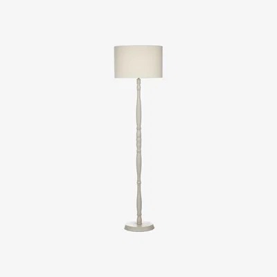 Knees Dar Lighting DUN4933 Dunlop Floor Lamp Cream Complete With Shade