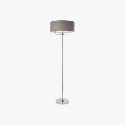 Knees Cooma 3 Light Floor Lamp - Nickel/Charcoal