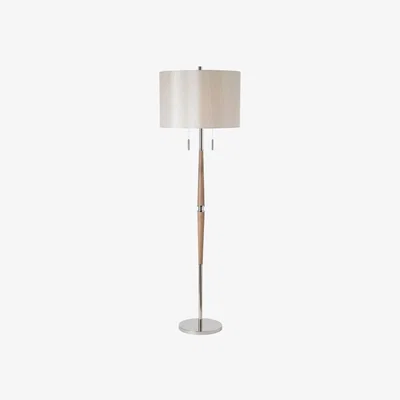 Knees Chalco 2 Light Floor Lamp - Natural Wood