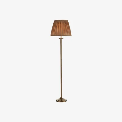 Knees Dar Lighting HAT4975 Hatton Floor Lamp Antique Brass Complete With Shade