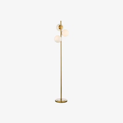 Knees dar lighting BOM4935 Bombazine 3 Light Floor Lamp - Natural Brass