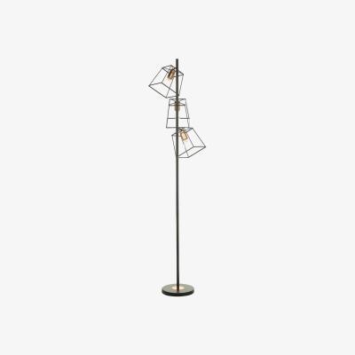 Knees dar lighting TOW4922 Tower 3 Light Floor Lamp - Matt Black Copper