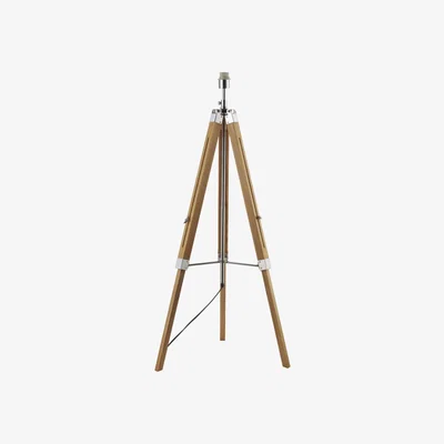Knees dar lighting EAS4943 Easel Tripod Floor Lamp Polished Chrome Base Only - Light Wood