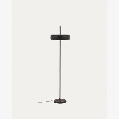 Kave Home Francisca floor lamp in metal with a glass and black finish UK adapter