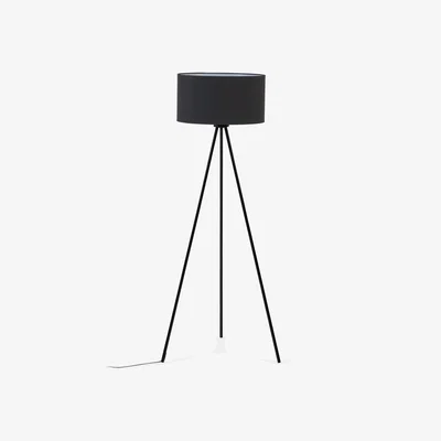 Kave Home Ikia floor lamp in steel with black finish UK adapter