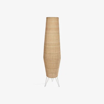 Kave Home Large Kamaria floor lamp in rattan with natural finish UK adapter