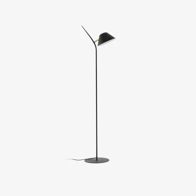 Kave Home Aurelia floor lamp in steel with black finish UK adapter