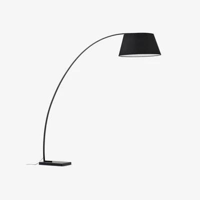 Kave Home Juhe floor lamp in steel and black marble UK adapter