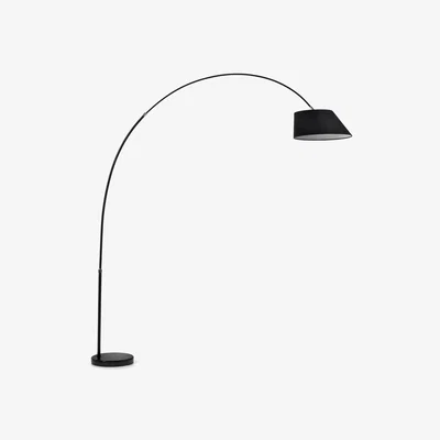 Kave Home May steel floor lamp with black marble base UK adapter