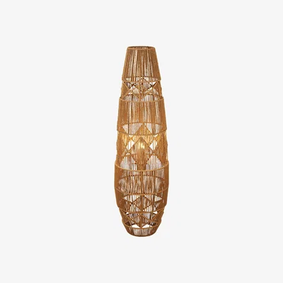 La Redoute Diamond Woven Rattan Floor Lamp