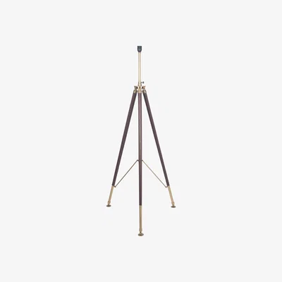 La Redoute Tan Leather and Antique Brass Tripod Floor Lamp
