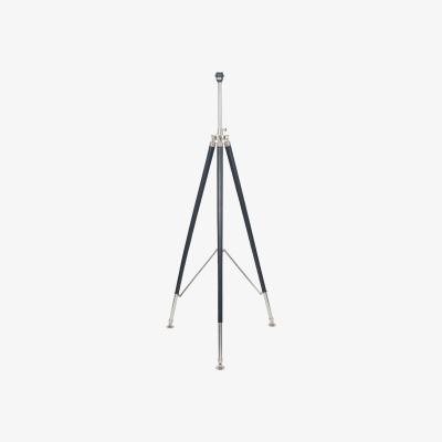 La Redoute Black Leather with Silver Accents Tripod Floor Lamp