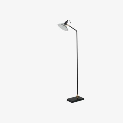 La Redoute 136cm Black Metal & Glass Cone Industrial Floor Lamp