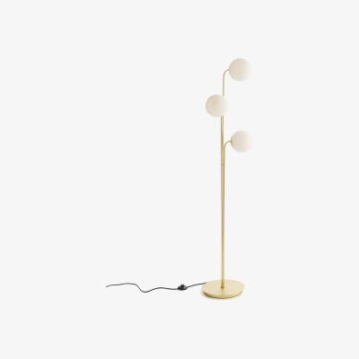 La Redoute Moricio Brass & Smoked Glass Floor Lamp