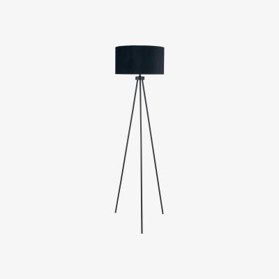 La Redoute Contemporary Matt Black and Co Ordinating Velvet Shade Floor Lamp