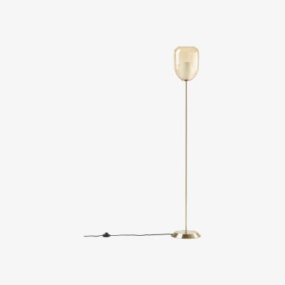 La Redoute Bumble Floor Lamp in Brass and Double Glass