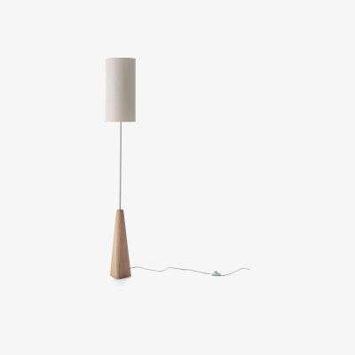 La Redoute Nestwood Reading Floor Lamp in Solid Oak and Linen