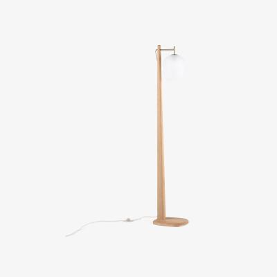 La Redoute Navida Oak, Metal and Frosted Glass Floor Lamp
