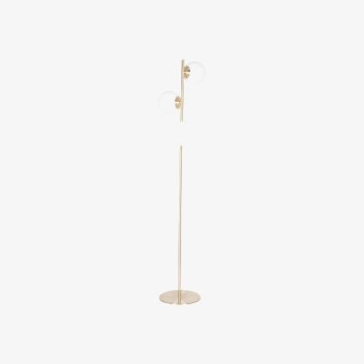La Redoute 3 White Glass Orb and Gold Metal Floor Lamp