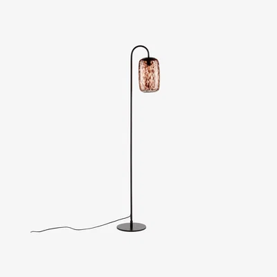 La Redoute Toleco Metal and Amber Glass Floor Lamp