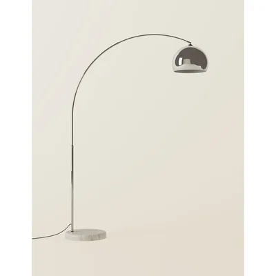 Marks & Spencer M&S Finley Curved Floor Lamp - Silver Mix, Silver Mix