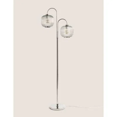 Marks & Spencer M&S Amelia Ridged Floor Lamp - Clear, Clear