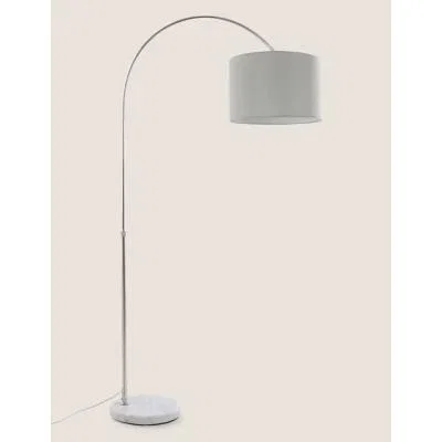 Marks & Spencer M&S Freya Arc Floor Lamp - Silver, Silver