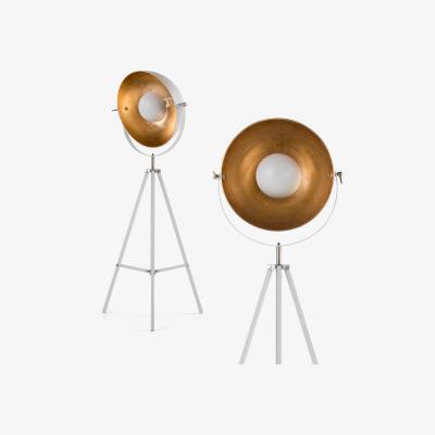 Made.com Chicago Tripod Floor Lamp, Muted Grey and Brass
