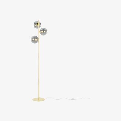 Made.com Globe Floor Lamp, Brass and Smoked Glass