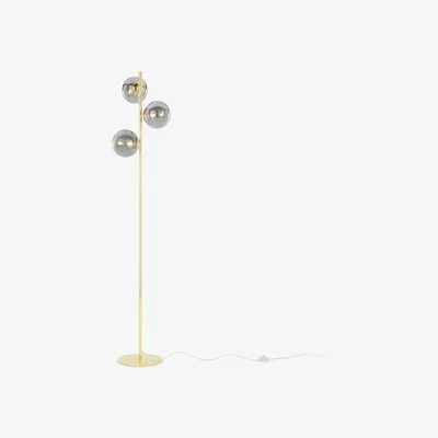 Made.com Globe Floor Lamp, Brass and Smoked Glass