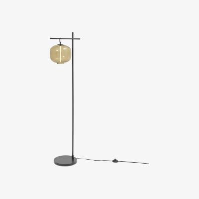 Made.com Olney Floor Lamp, Champagne Glass & Matte Black Metal