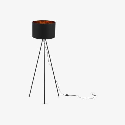 Made.com Tris Tripod Floor Lamp, Matt Black and Copper