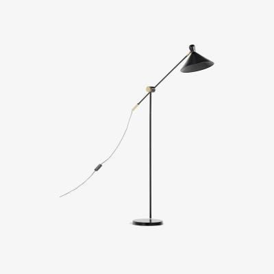 Made.com Ogilvy Task Floor Lamp, Matt Black and Antique Brass
