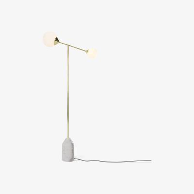 Made.com Faye Floor Lamp, Brass and Marble 